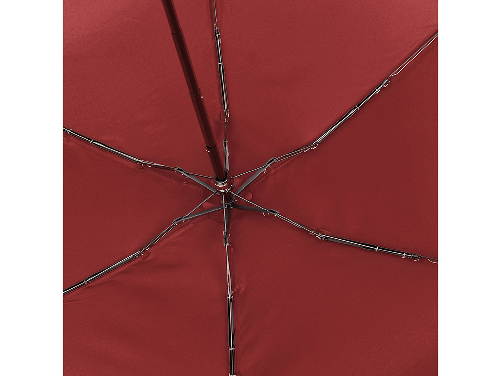 Зонт складной женский TORBER, механика, 5 сложений, красный, каркас алюминий, эпонж, пластиковая ручка, диаметр 91 см-3