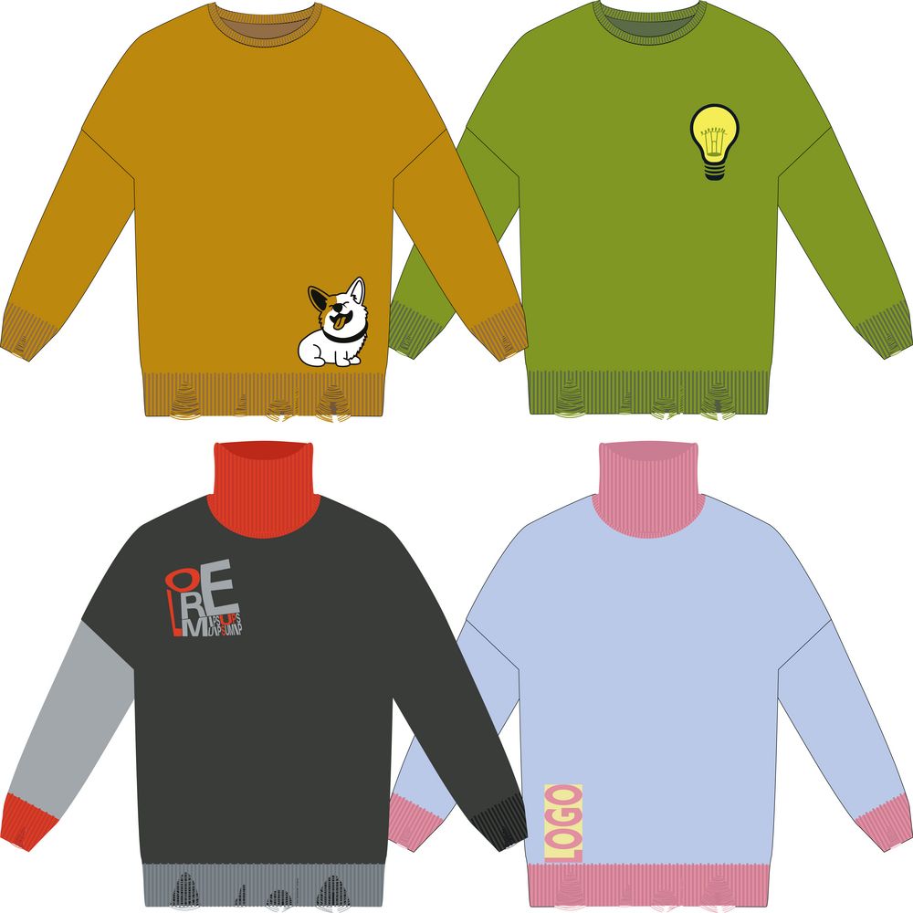 Свитер оверсайз Tricksy Net Grunge на заказ, акрил-1