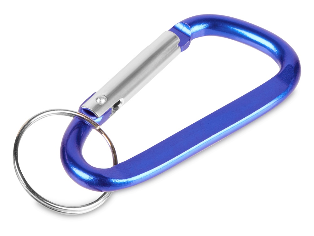 Брелок-карабин из переработанного алюминия Alumina, синий-0
