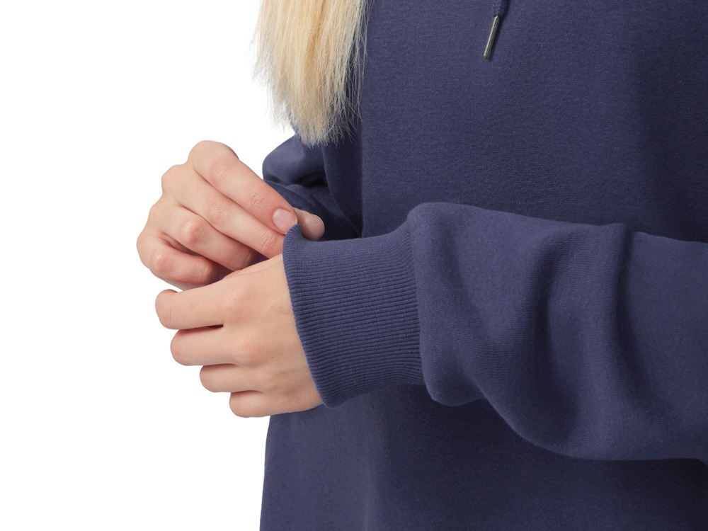 Толстовка с капюшоном оверсайз Lisbon унисекс, темно-синий-6