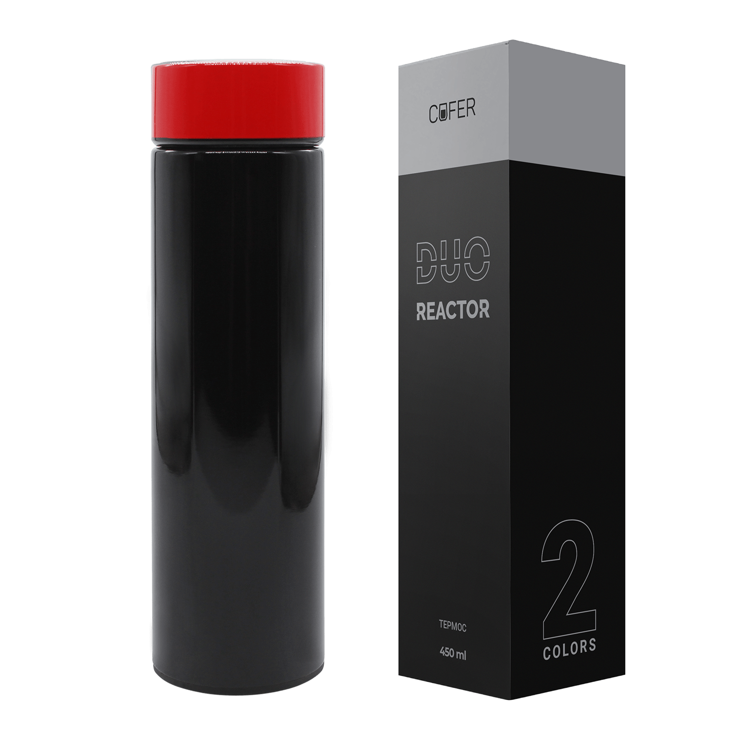 Термос Reactor duo black с датчиком температуры (черный с красным)-2