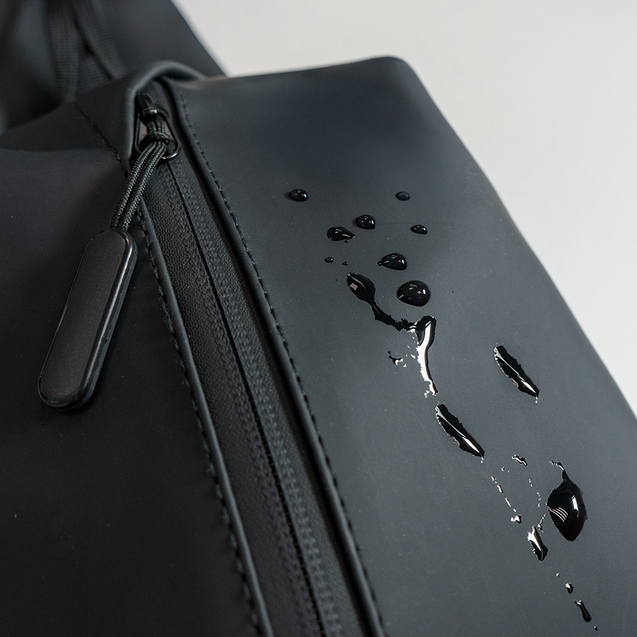 Сумка на плечо  водостойкая "Sling", чёрный, 33 х 18 х11 см, 100%  полиуретан, черный-2