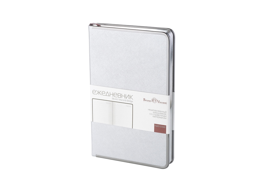 Ежедневник А5 недатированный Bridge, серебристый-0