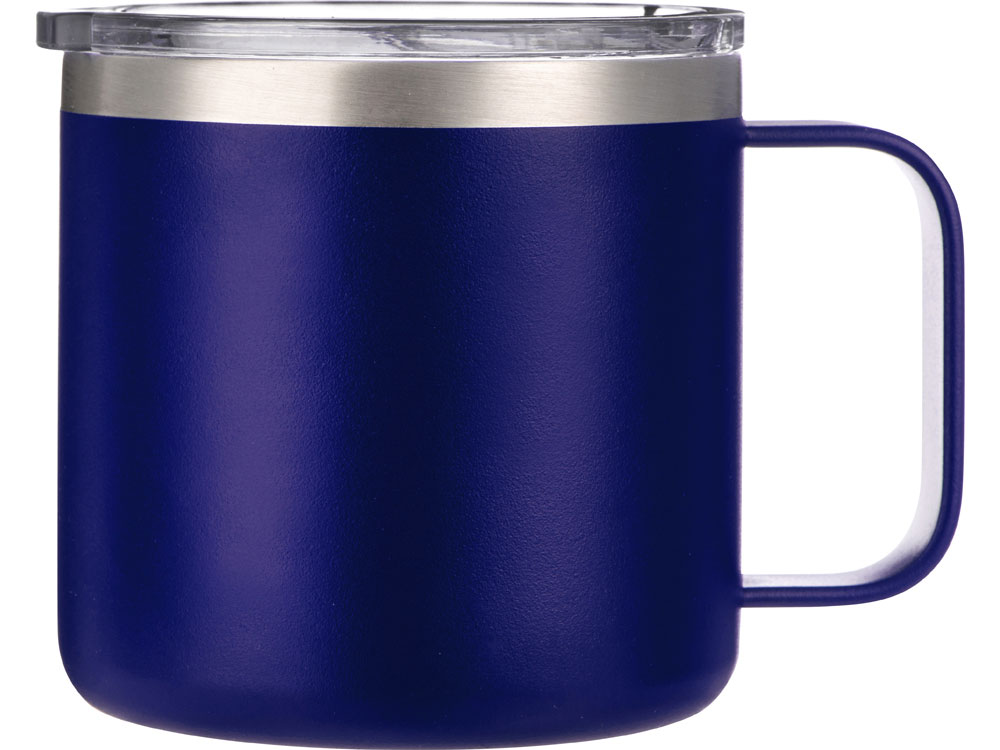 Кружка стальная Alaska с крышкой слайдером, powder coating, синий-2