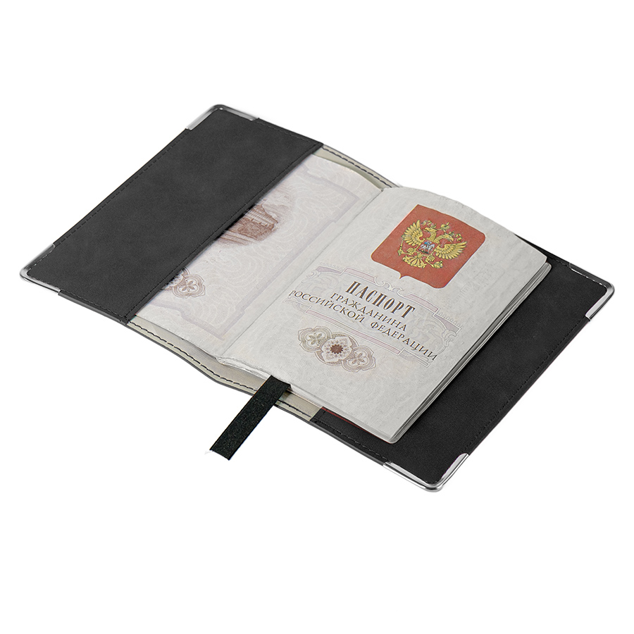Обложка для паспорта Luma, черная, черный-3