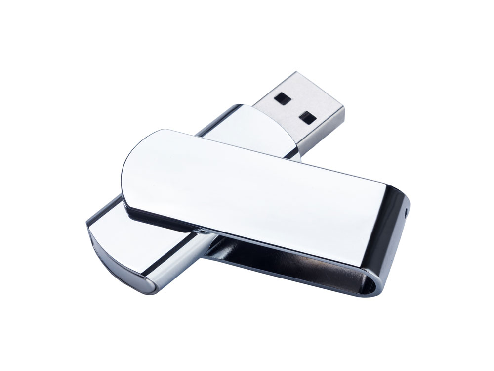 USB-флешка металлическая поворотная на 64 ГБ 3.0, глянец-0