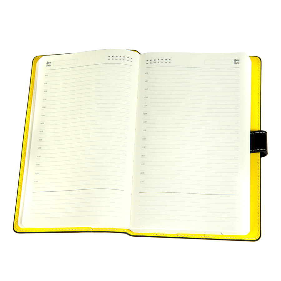 Ежедневник-портфолио недатированный HOLDER,  формат А5, черный, желтый-3