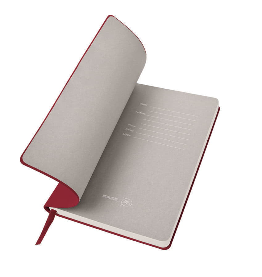 Бизнес-блокнот BIGGY, формат B5,  в клетку, бордовый-3