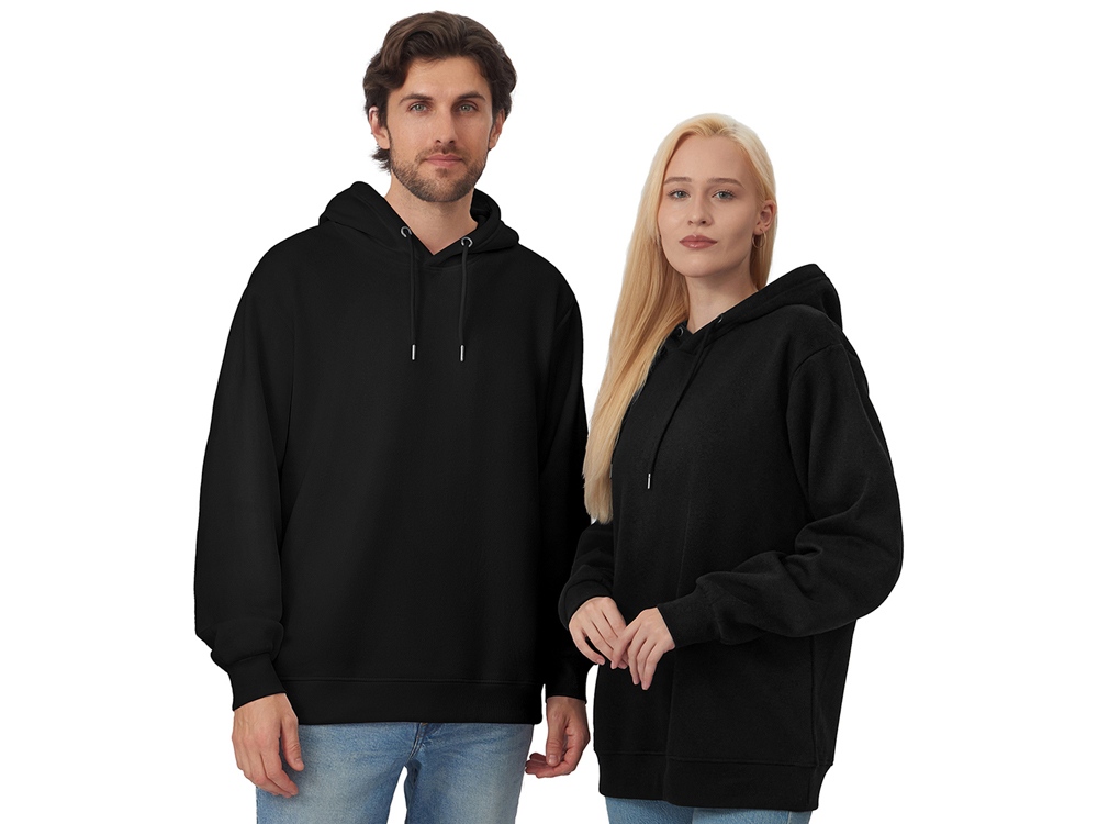 Толстовка с капюшоном оверсайз Lisbon унисекс, черный-0