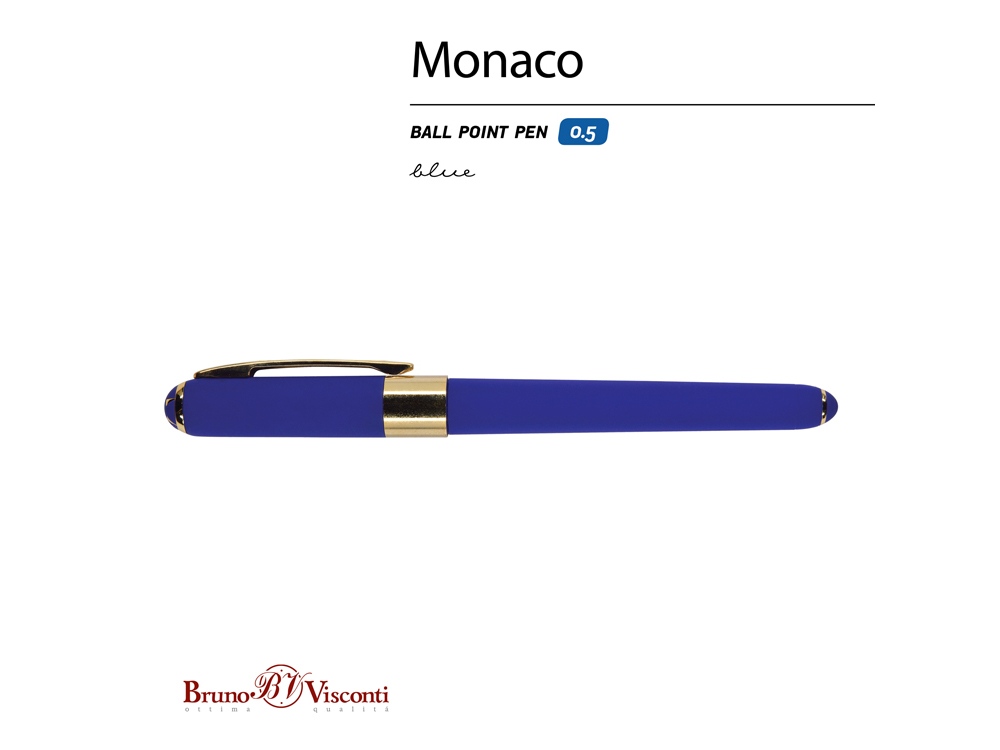 Ручка пластиковая шариковая Monaco, 0,5мм, синие чернила, сине-фиолетовый-1