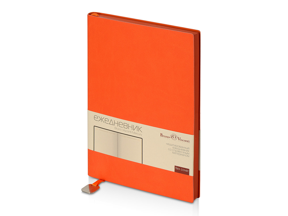 Ежедневник А5 недатированный Mercury, оранжевый-0