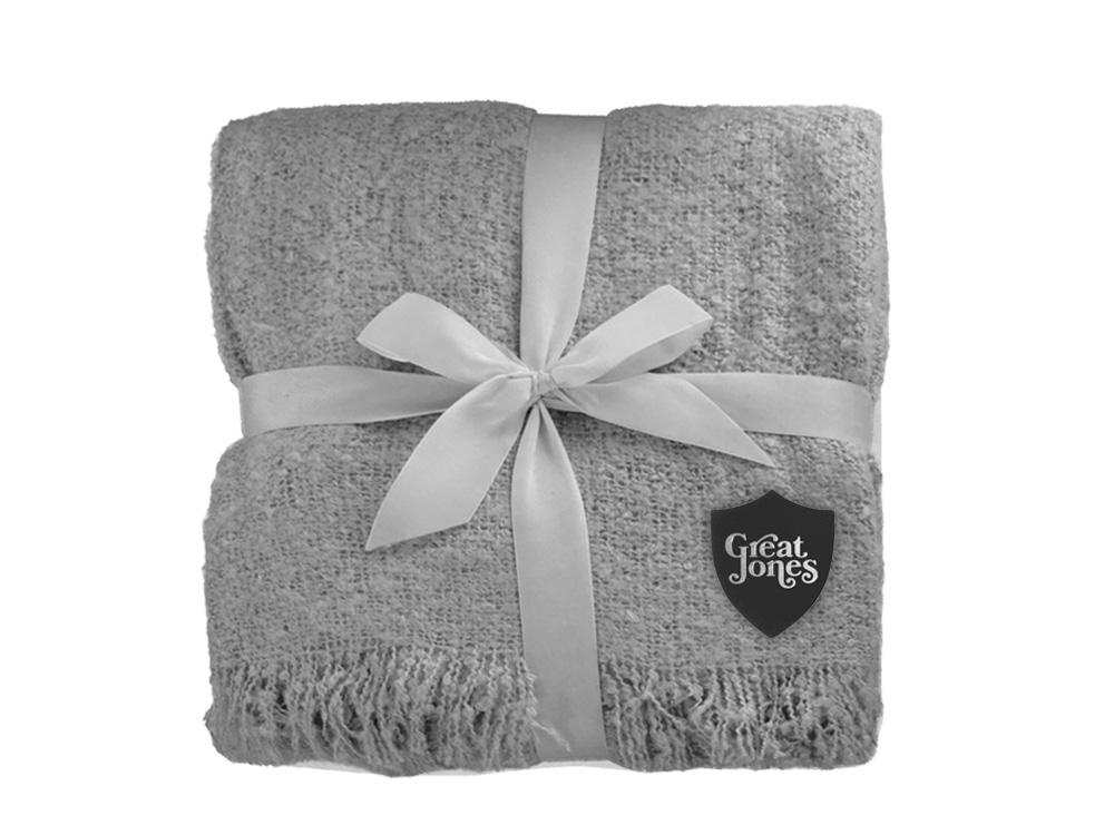 Плед акриловый Mohair, серый-4