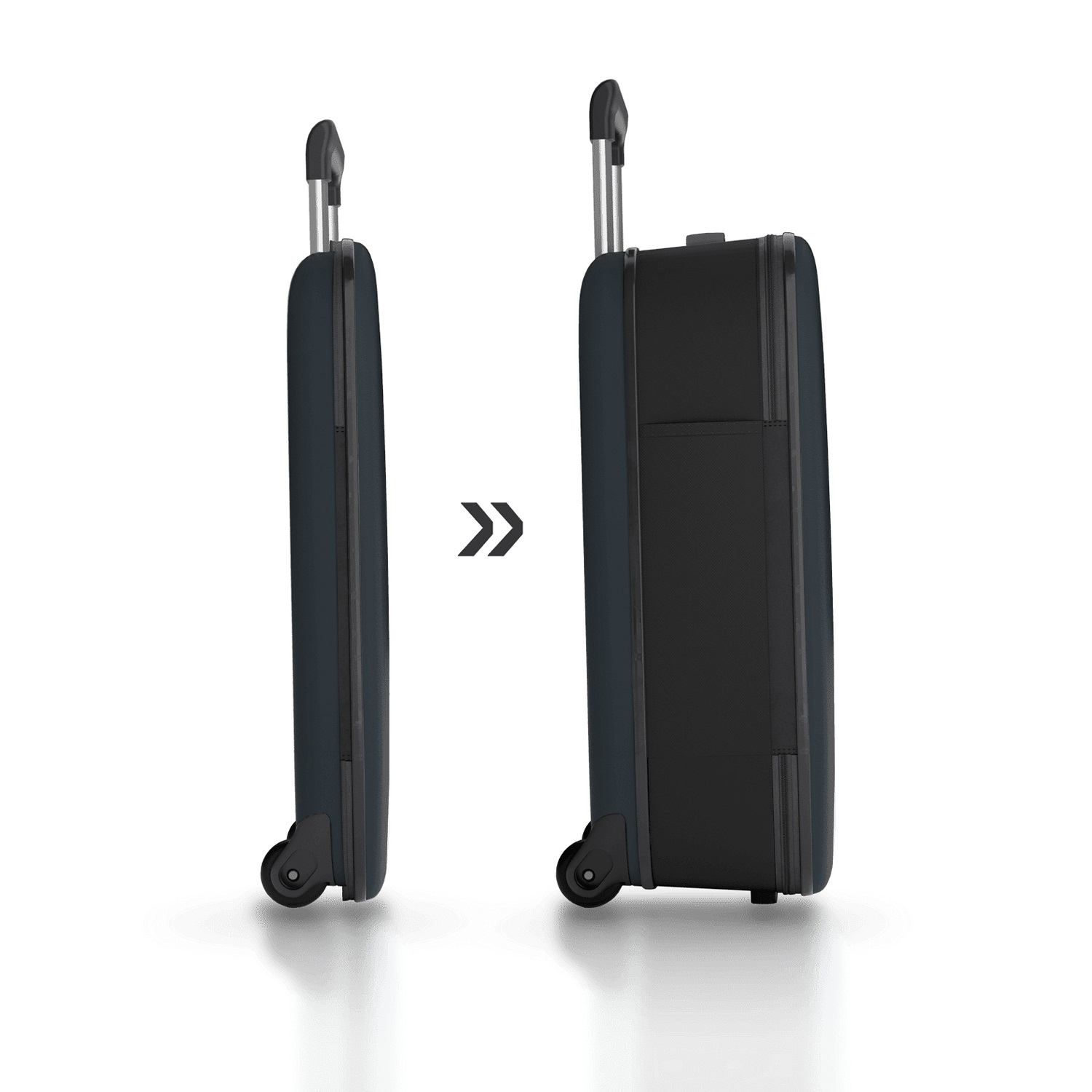 Чемодан складной Rollink Vega II 55x40x20 см, 2 колеса, серо-синий-1