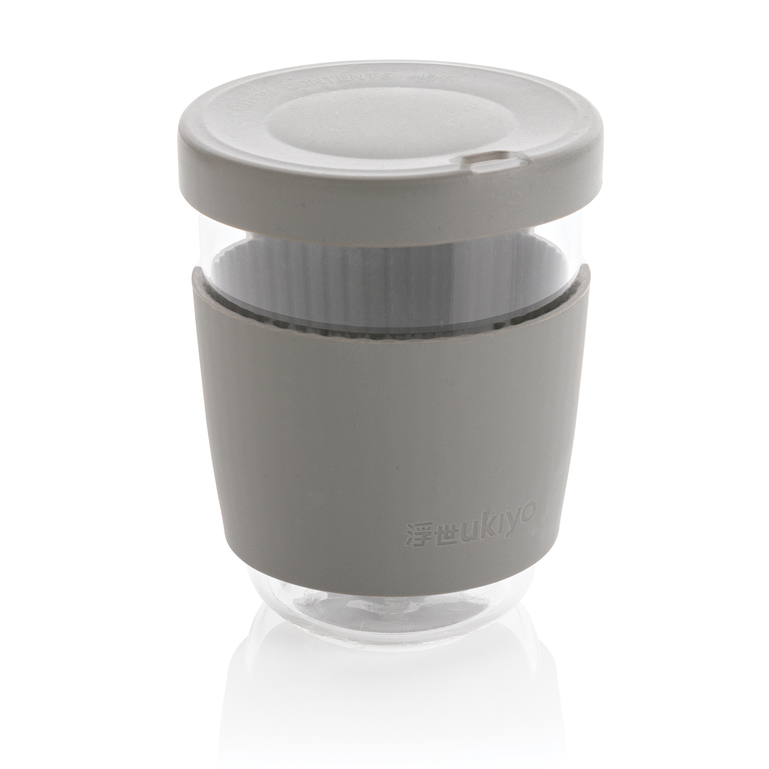 Стакан из боросиликатного стекла Ukiyo с силиконовой крышкой и держателем-0