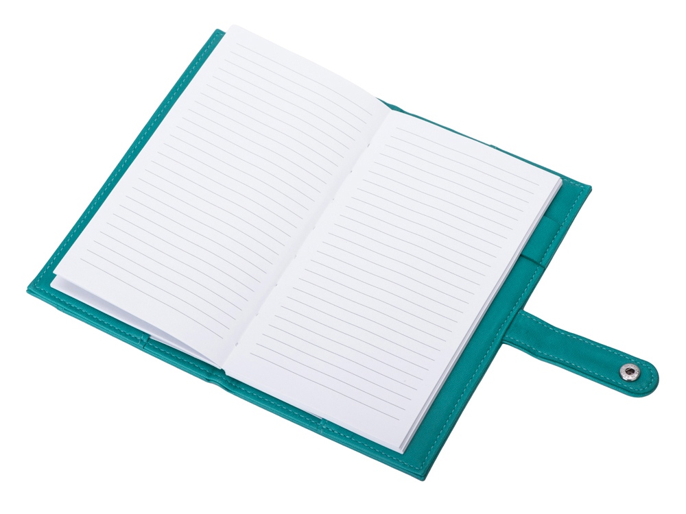 Блокнот-кошелек с сменным блоком А6 Wall Street, 64 листа, бирюзовый-2