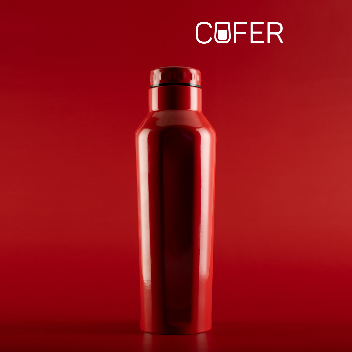 Термобутылка для напитков E-shape (красный)-0