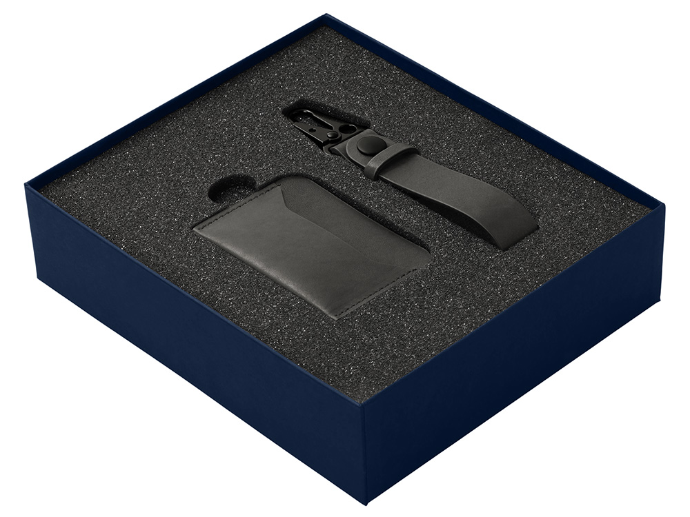 Подарочный набор Long River: картхолдер, ремешок для ключей (без лого Long River), синяя коробка-1
