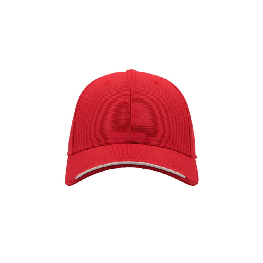 Бейсболка ESTORIL, 6 клиньев, застежка на липучке, красный, белый-5