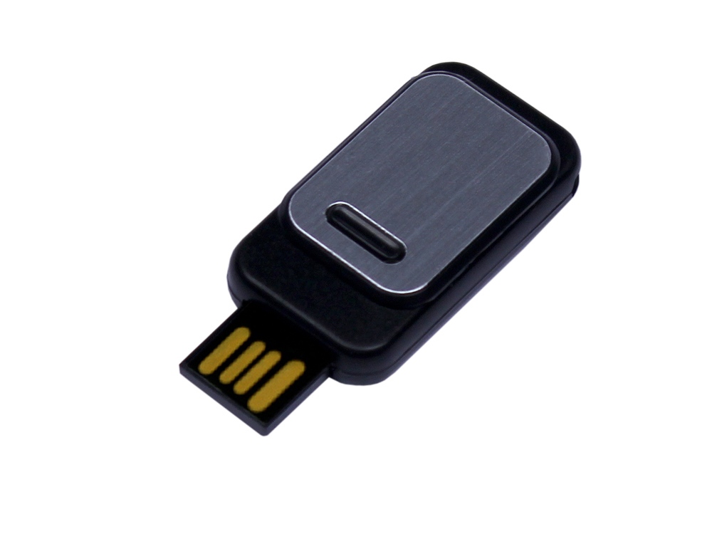 USB-флешка промо на 32 Гб прямоугольной формы, выдвижной механизм, черный-0