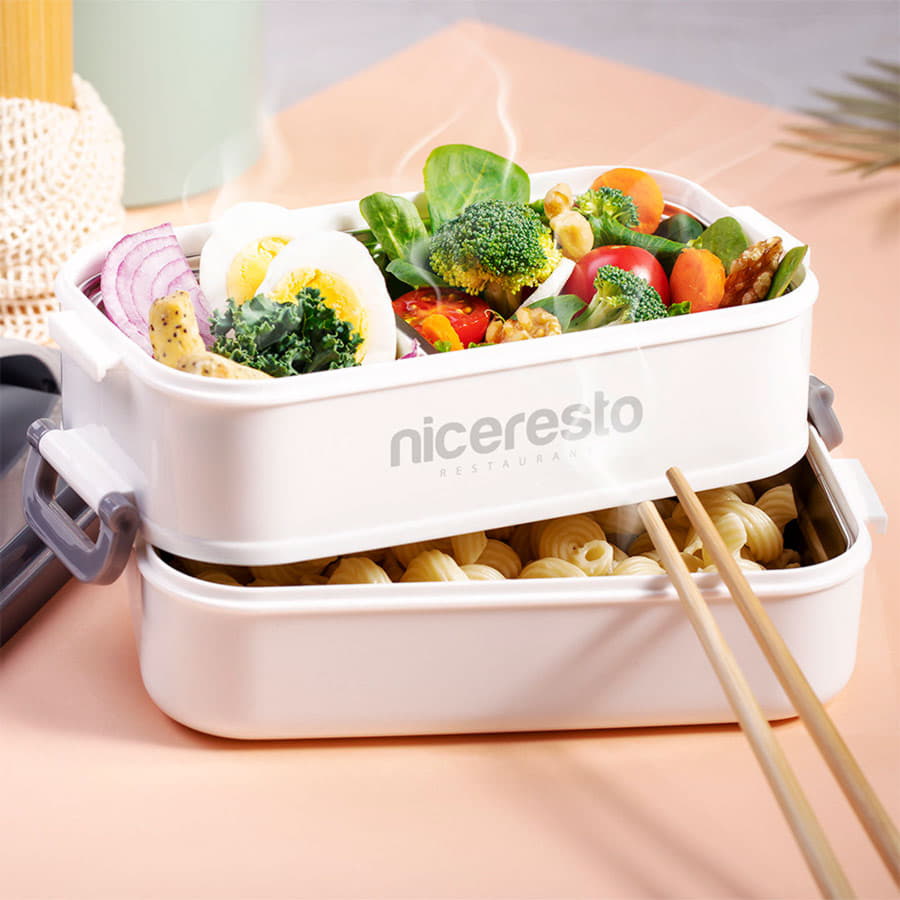 Термо ланч-бокс DIXER, 1700мл, белый, серый-6