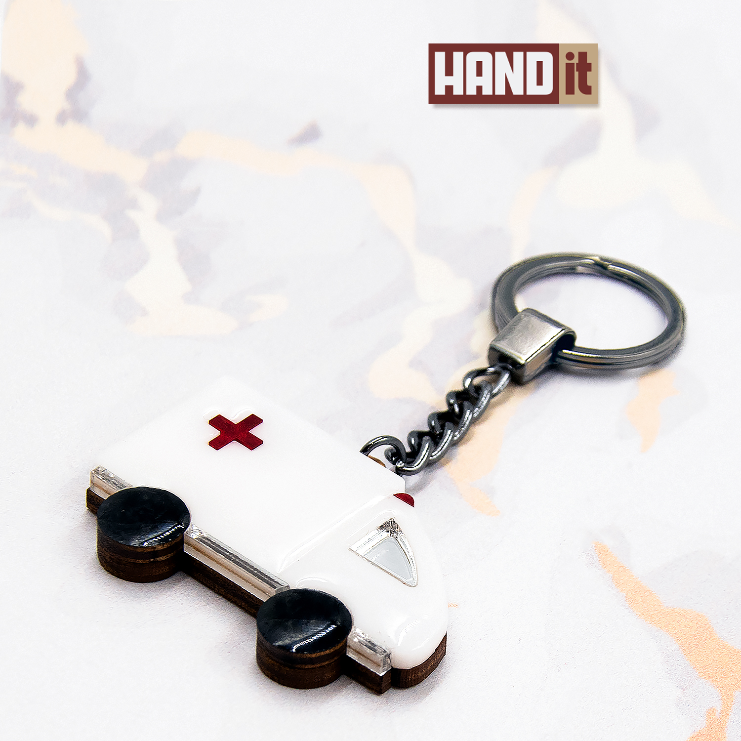 Брелок-обвес Скорая помощь (белый с синим)-0