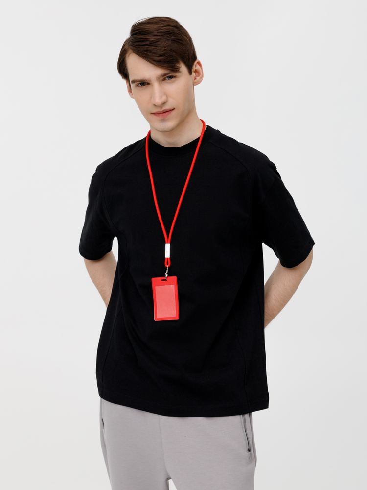 Шнурок для бейджа Tube Metal, красный-3