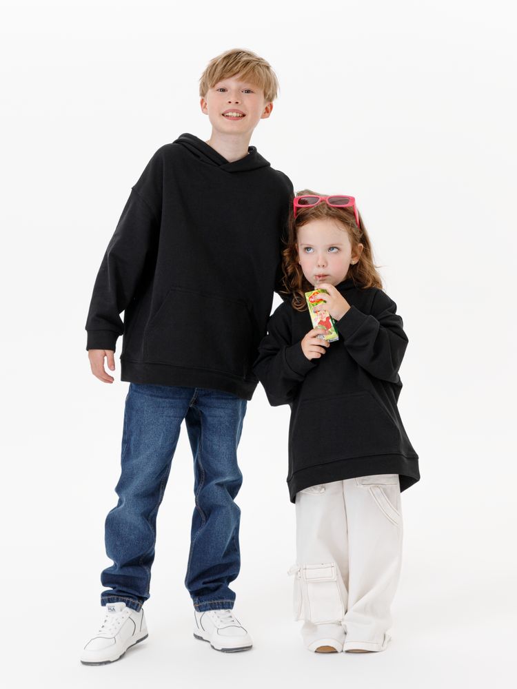 Худи детское оверсайз Houdini, черное-5