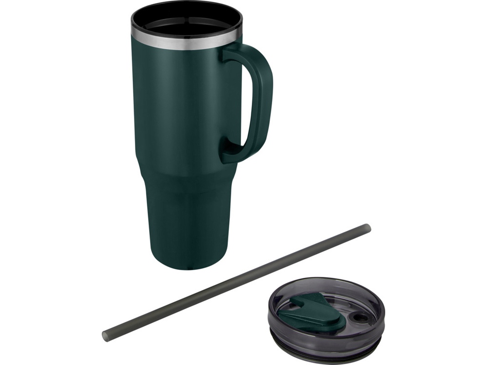 Melbourne кружка 1200 мл, сертифицированная согласно RCS, с соломинкой - Зеленый-2