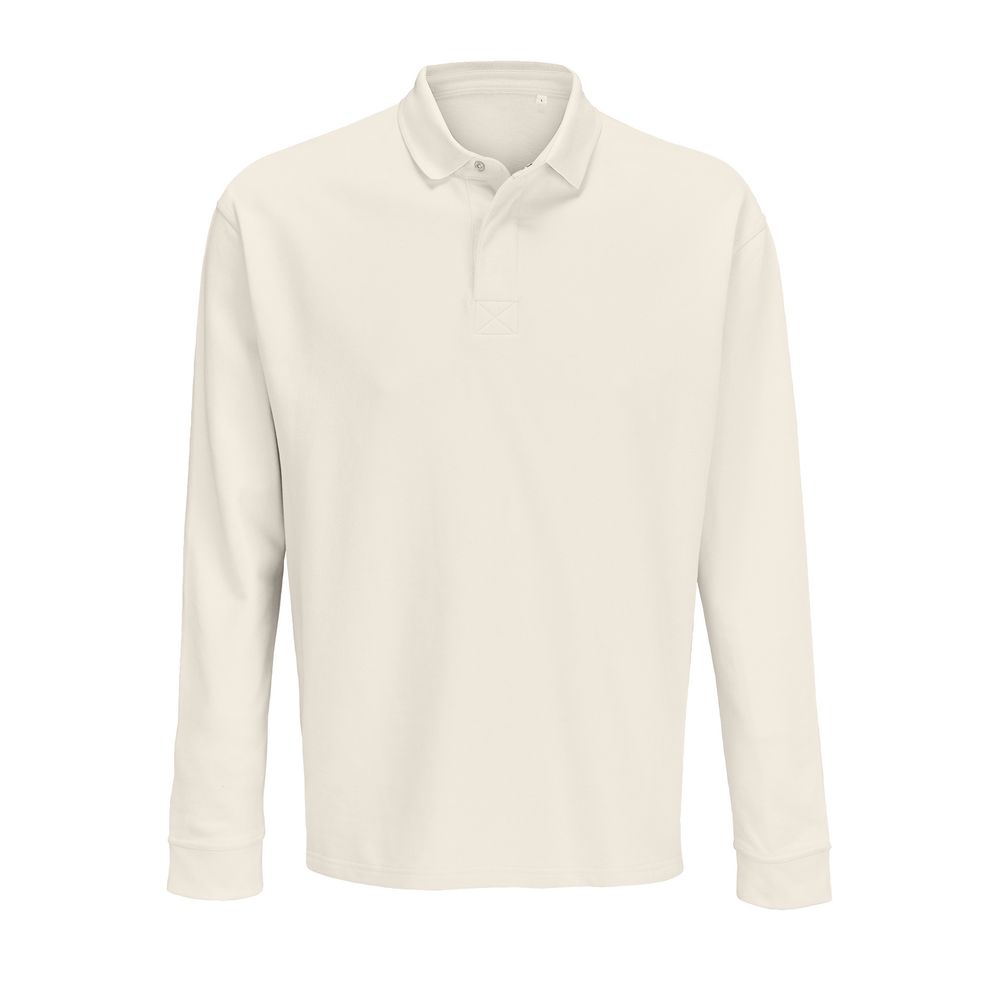 Рубашка поло оверсайз с длинным рукавом Heritage, молочная-0
