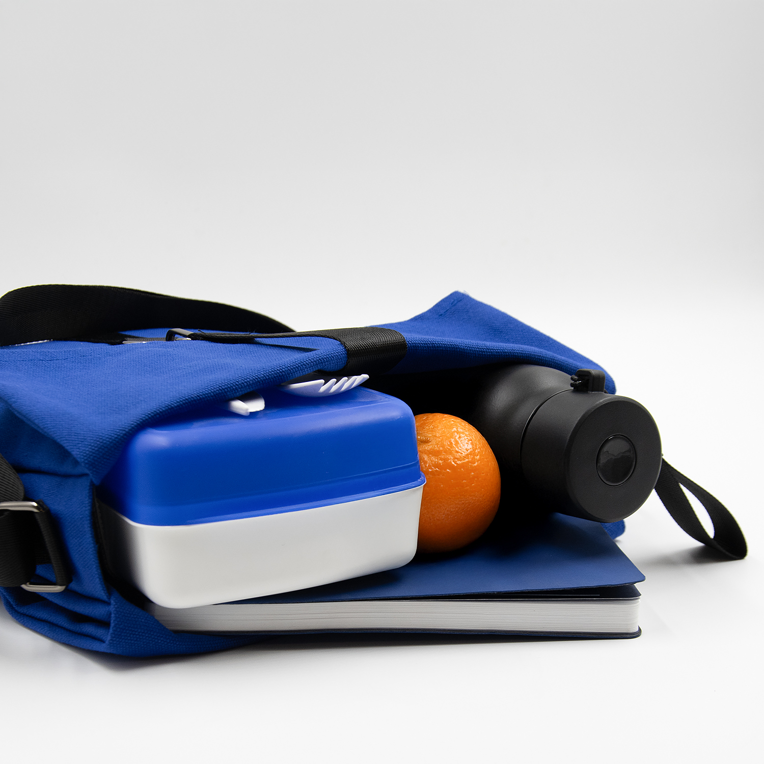 Шоппер Superbag Companion, с тремя отделениями, боковым креплением (карабин) и карманом (синий с черным)-7