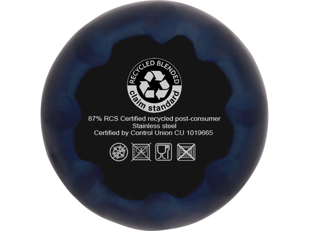 Бутылка Cove из переработанной нержавеющей стали, с вакуумной изоляцией, 500мл - Темно - синий-3