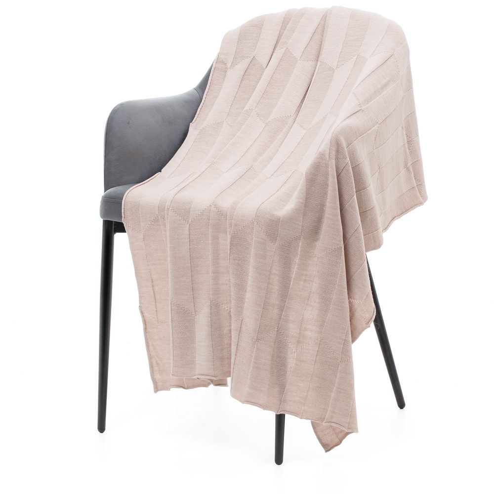 Плед Rombus, бежевый меланж-0