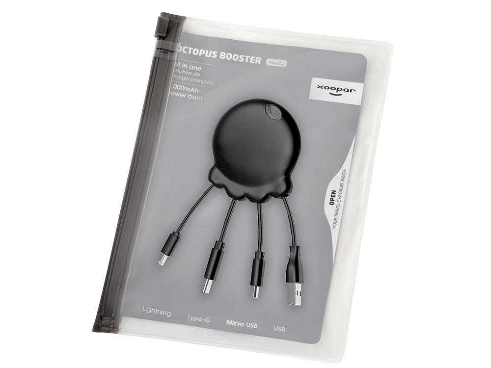 Портативное зарядное устройство Octopus Booster, 1000 mAh, черный-5