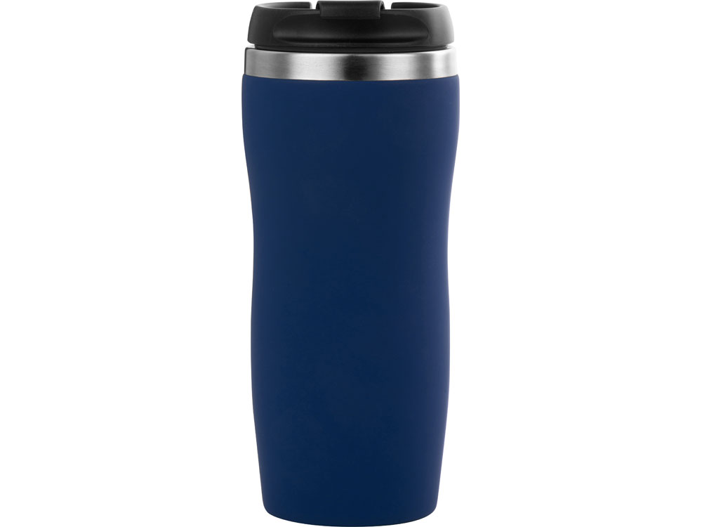 Термокружка Mony Steel 350 мл, soft touch, темно-синий-2