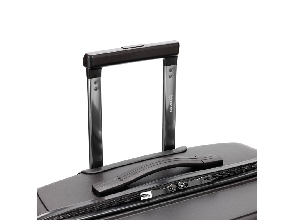 Чемодан TORBER Nevo, чёрный, полипропилен, 49 х 28 х 76 см, 95 л-4