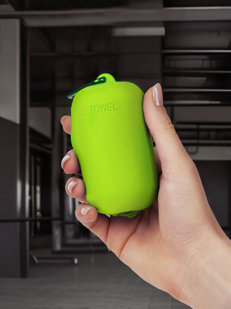 Охлаждающее полотенце Narvik в силиконовом чехле, зеленое яблоко-2