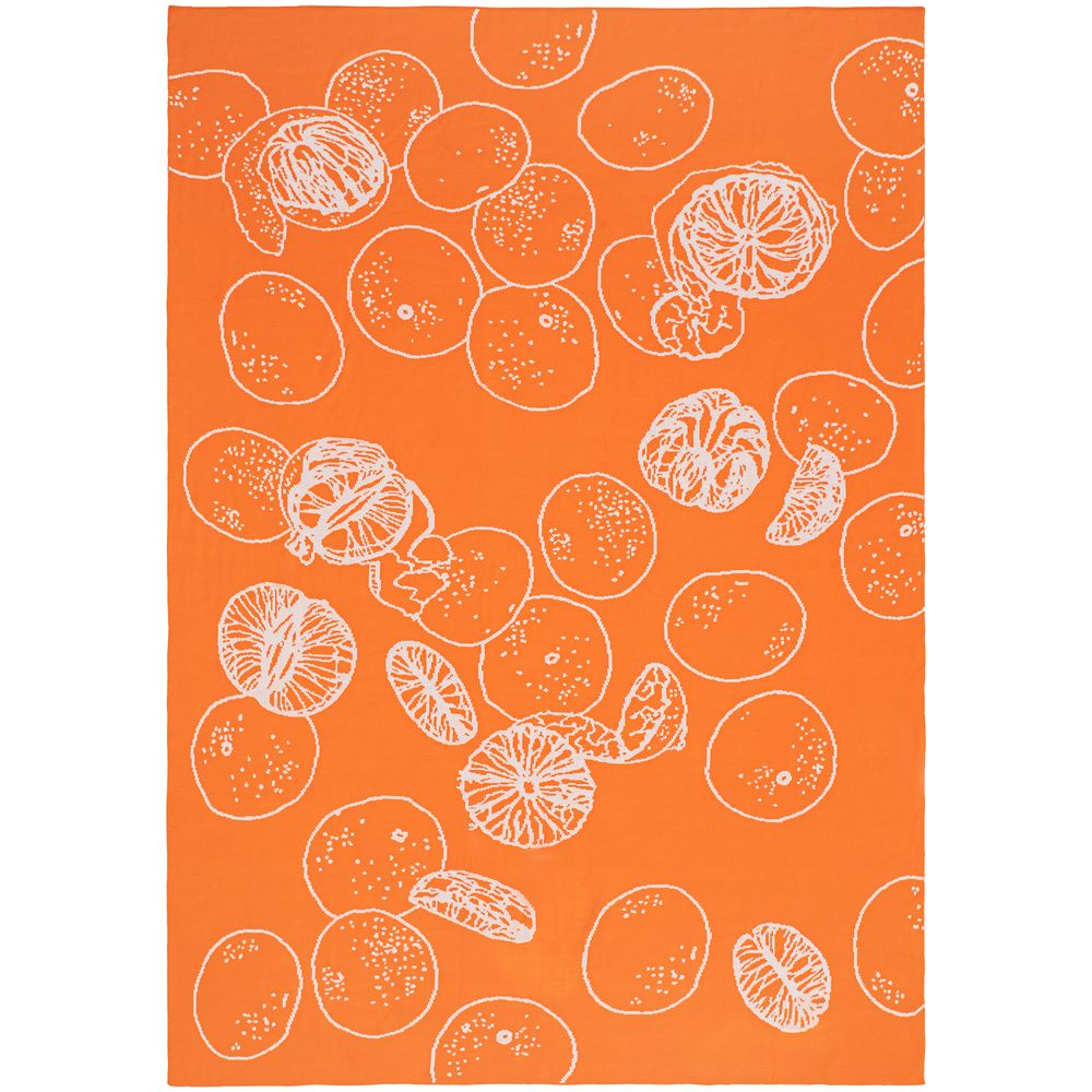 Плед Citrion, оранжево-белый-1