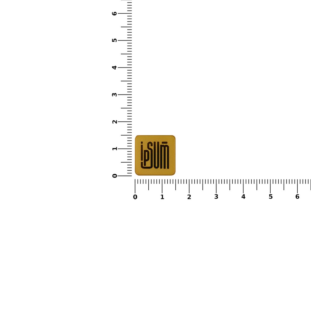 Квадратный шильдик на резинку Direct, матовый золотистый-3
