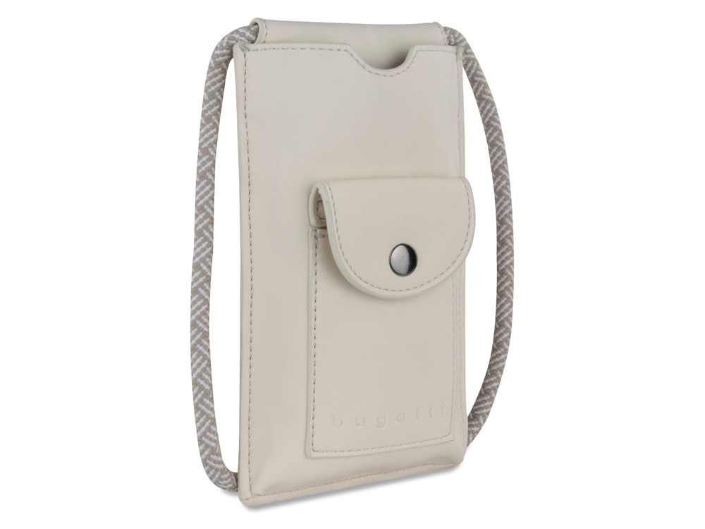 Сумка-чехол для мобильного телефона BUGATTI Almata, бежевая, полиуретан, 11x2x18 см-0