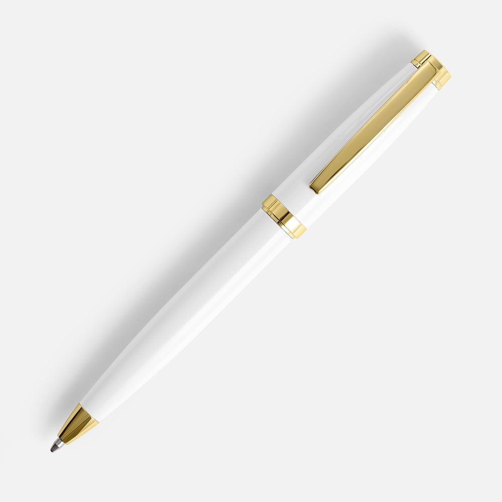 Ручка шариковая Letra Gold, глянцевая, белая-1