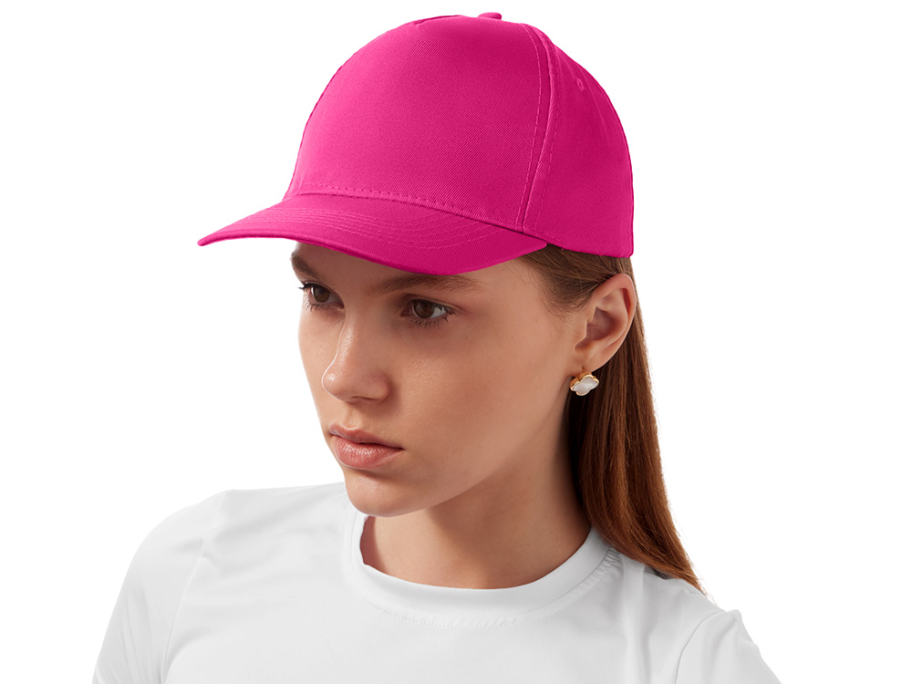 Бейсболка Poly 5-ти панельная 120гр, фуксия-2