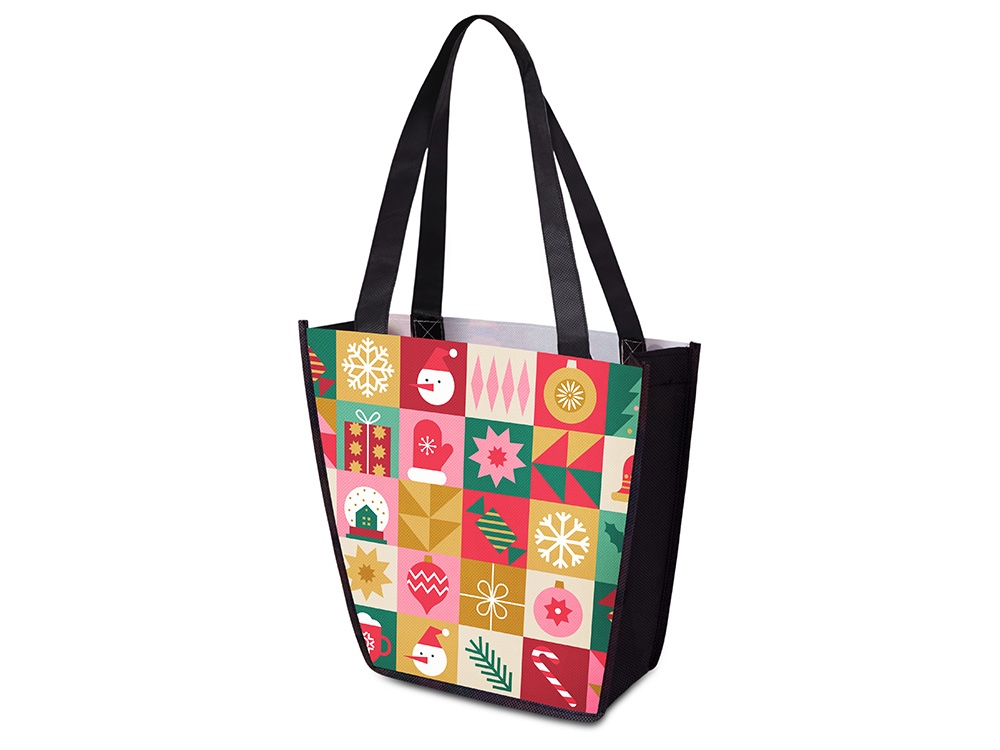 Сумка для шопинга с донной складкой и ручкой из нетканого PET материала-0