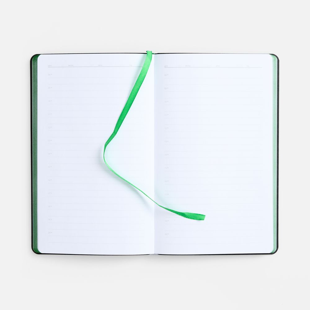 Ежедневник Nice Twice, недатированный, черный с ярко-зеленым-3