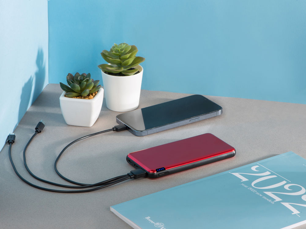 Внешний аккумулятор Forge v.2, металл, 10000mah, красный-9