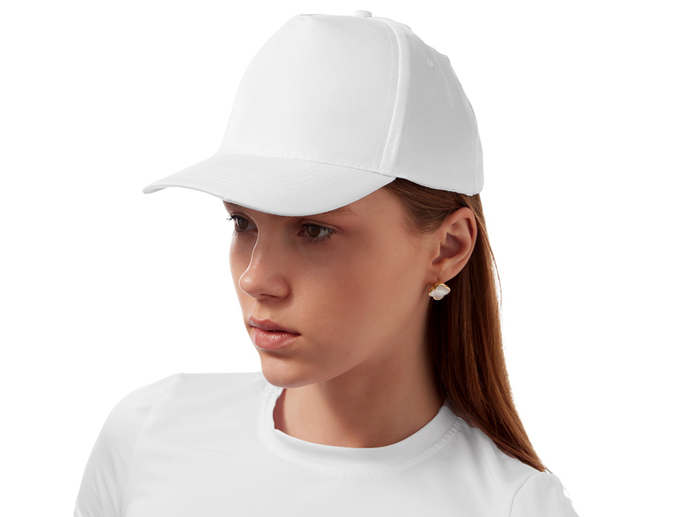 Бейсболка Poly 5-ти панельная 120 гр, белый-2