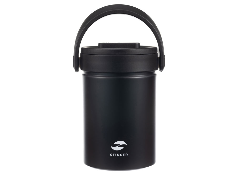 Термос ланч-бокс Stinger, 1,7 л, широкий, сталь, чёрный, три контейнера, 16,1 x 14,9 x 21,5-0