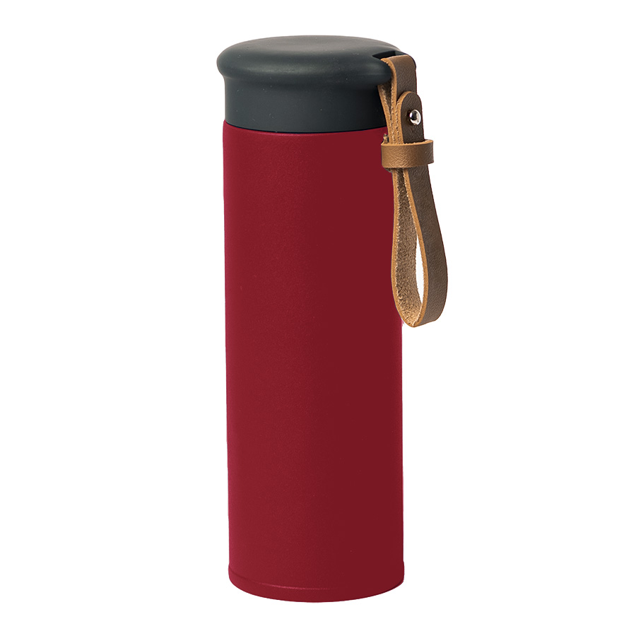 Термос вакуумный STRIPE, 450 мл, красный, черный-0