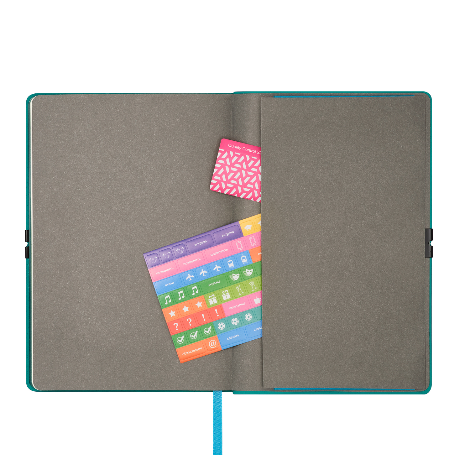 Ежедневник In Velour недатированный, бирюзовый-7