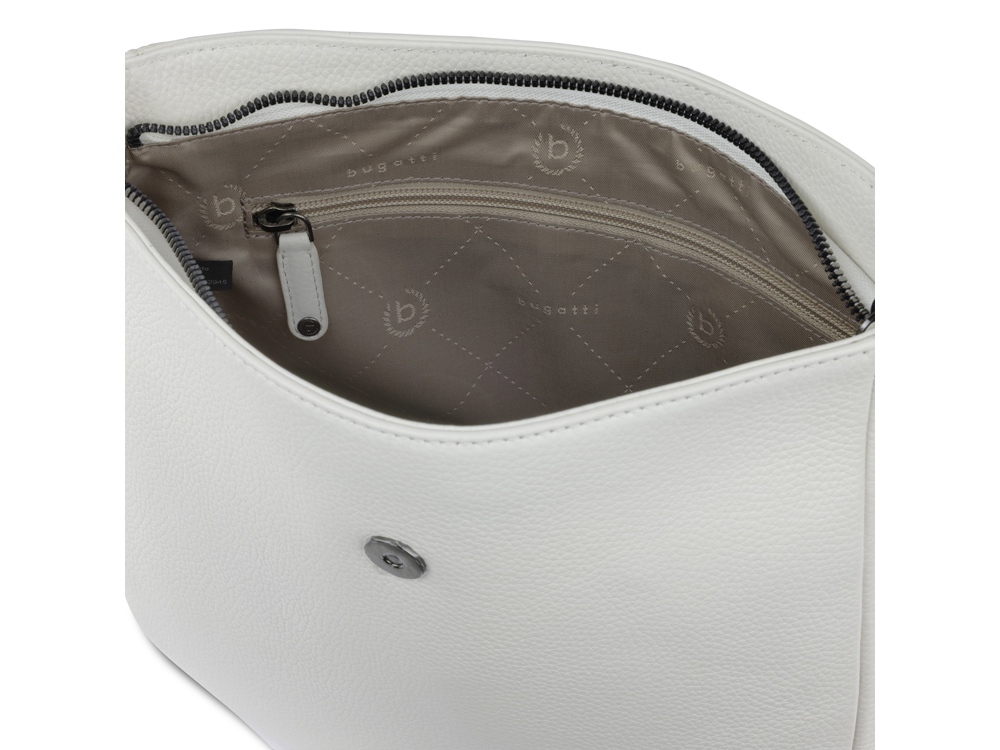 Сумка женская BUGATTI Elsa, белая, воловья кожа/полиэстер, 29х8х27 см-5