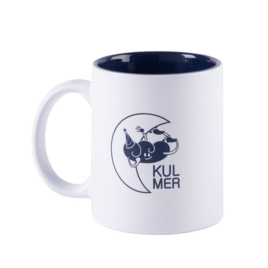 Кружка KULMER, керамика, белый, синий-1